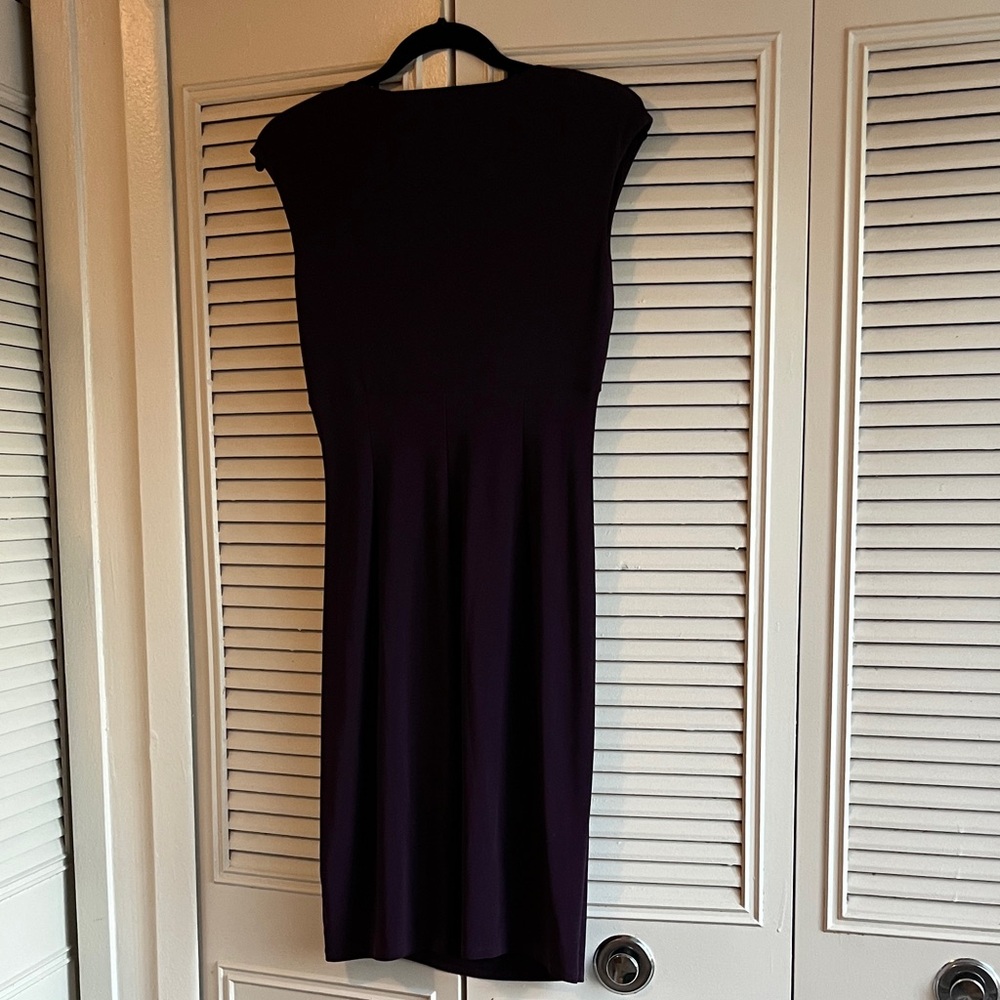 Dark Purple Draped Women's Dress - Picture 5 of 8